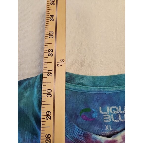 VINTAGE 2000 Liquid Blue Grateful Dead Celtic Mandala Tie Dye T-Shirt XL Distres - Picture 4 of 6